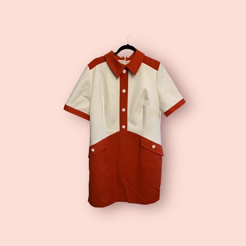 🍦Marmelade Mod Orange and White Dress